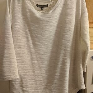 Almost Famous 3/4 length sleeve crochet shirt